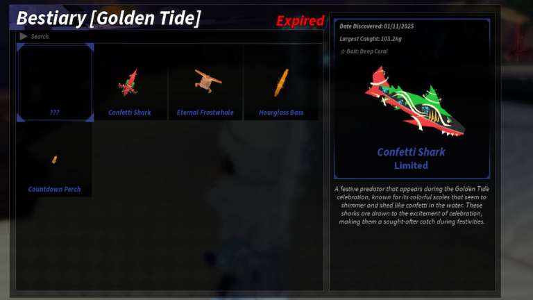 Все 5 ограниченных рыб в Golden Tide (Bestary 100%)